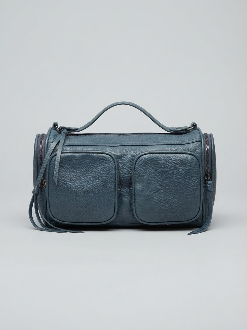BCBGeneration Mini Duffel Bag Satchel Crossbody Green Grey Multi Pocket